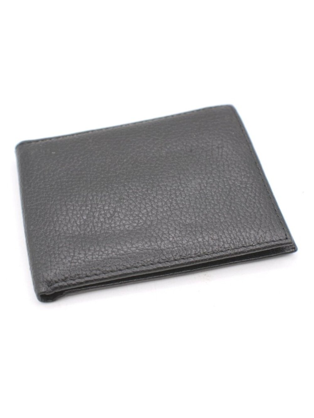 Black Genuine Leather Bi-Fold Wallet Multiple Card Slots Dual Large Compartments